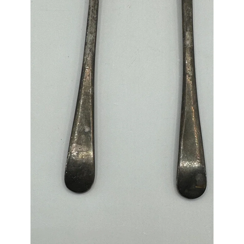 Salad Serving Set‎ 9in Silver Plated Vintage Tapered Handle